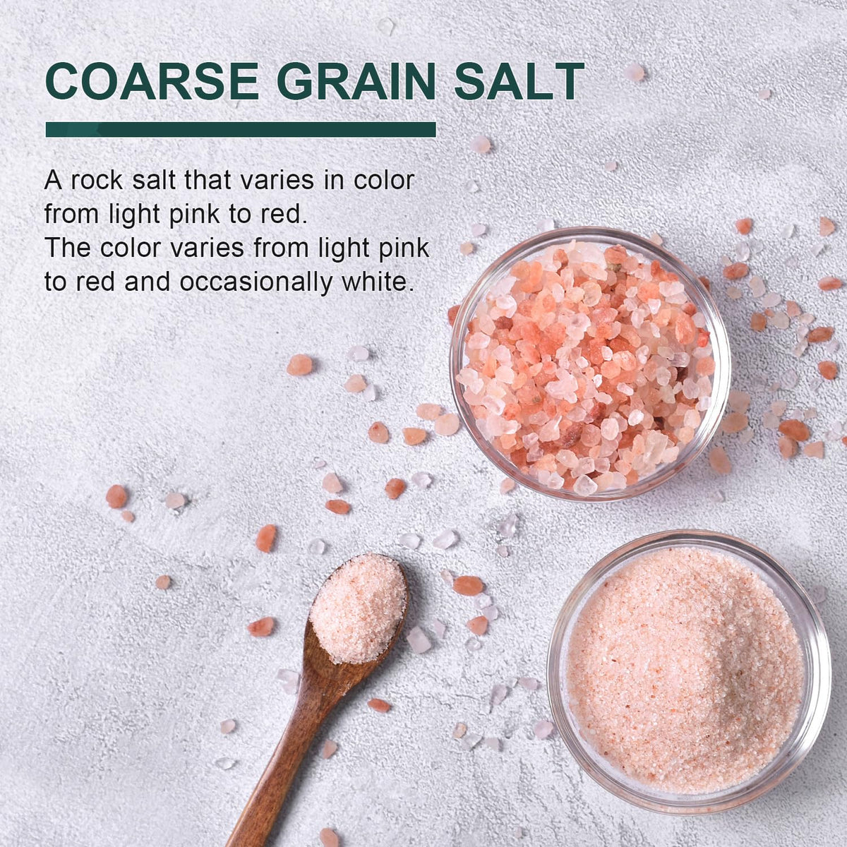 Soeos Himalayan Salt, Coarse Grain, 39Oz (2.4 Pound), Non-GMO Himalayan Pink Salt, Kosher Salt, Sea Salt for Grinder Refill