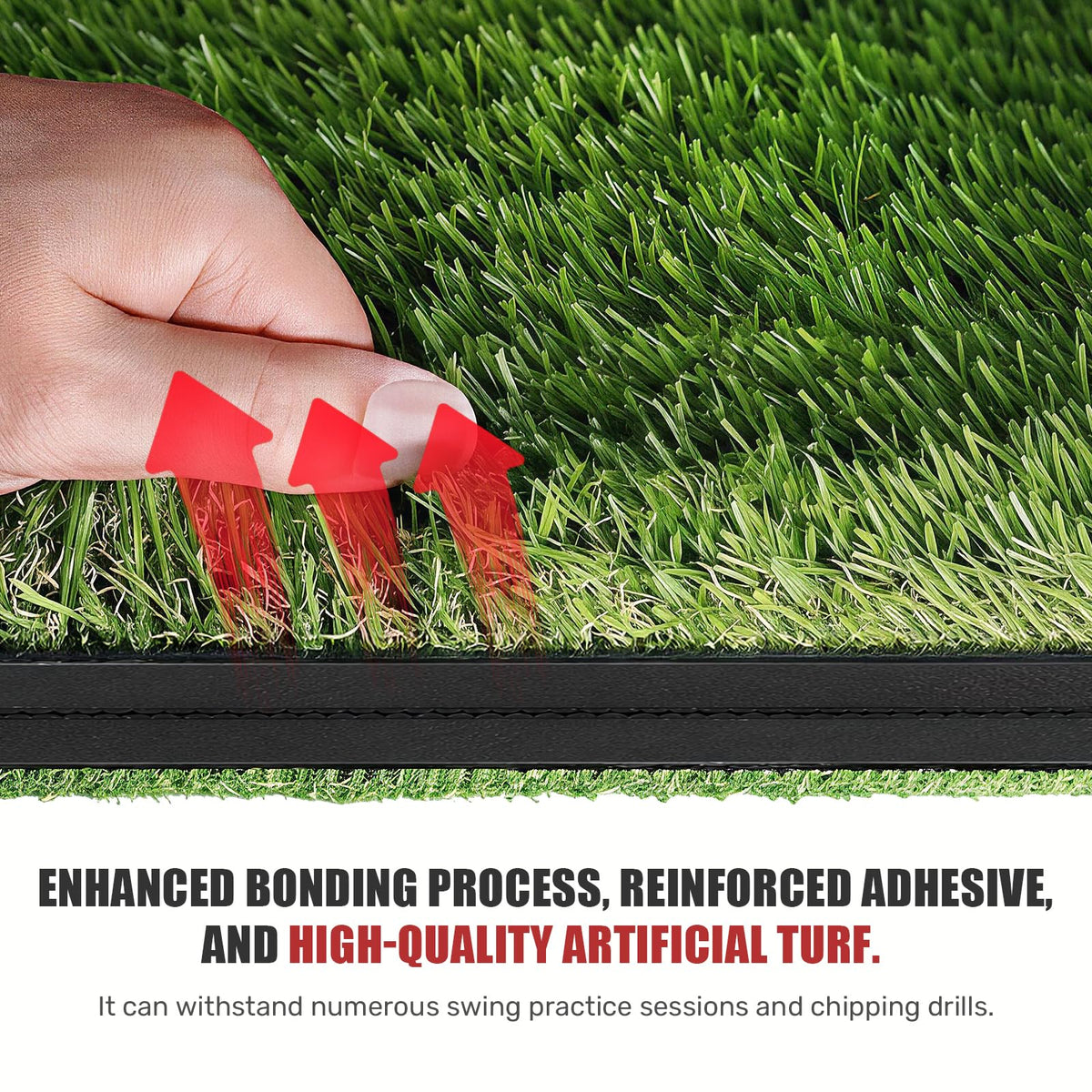 COSPORTIC Foldable Golf Hitting Mat for Chipping & Swing Practice,16"x24" Large Practice Area, Rough & Fairway Training, 11mm Shock-Absorbing EVA Padding, Portable for Home/Office/Indoor/Outdoor Use