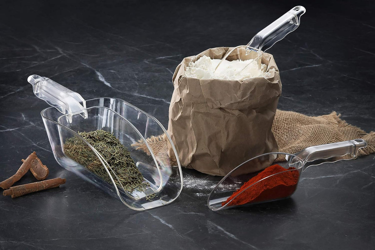 New Star Foodservice 34400 Polycarbonate Plastic Utility Ice Scoop, Clear, 12-Ounce