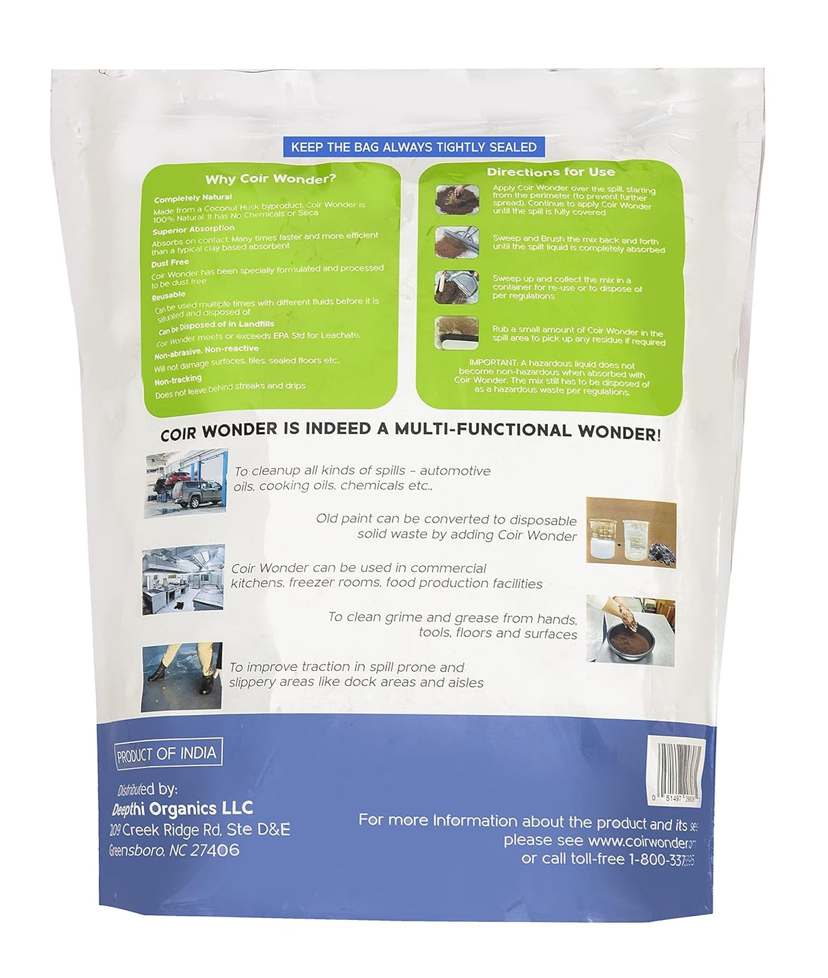 3-in-1 Oil Absorbent, Paint Hardener & Sweeping Compound – 9L (3.2 Lb) – Absorbs 6 Quarts Oil, Solidifies 20 Cups Cooking Oil – Eco-Friendly Spill Cleanup Granules for Shop, Garage, Home