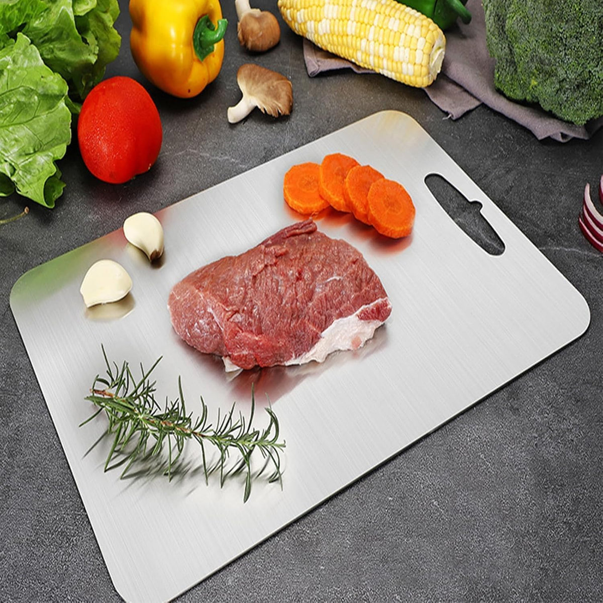 Titanium Cutting Board - 100% Pure Titanium Cutting Boards for Kitchen - Cutting Edge Hygiene & Durability, Cutting Boards for Home Kitchen Cooking (14 inch x 10 inch)