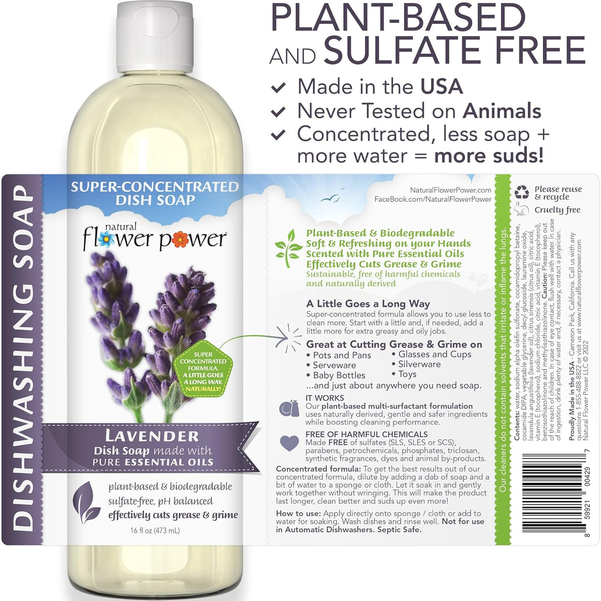 Liquid Dish Soap – Variety Pack – Citrus & Spice, Lemongrass, & Lavender – Plant-Based & Scented w/ Pure Essential Oils – Sulfate-Free Kitchen Soap – Vegan (16 Fl Oz 3 Pack)