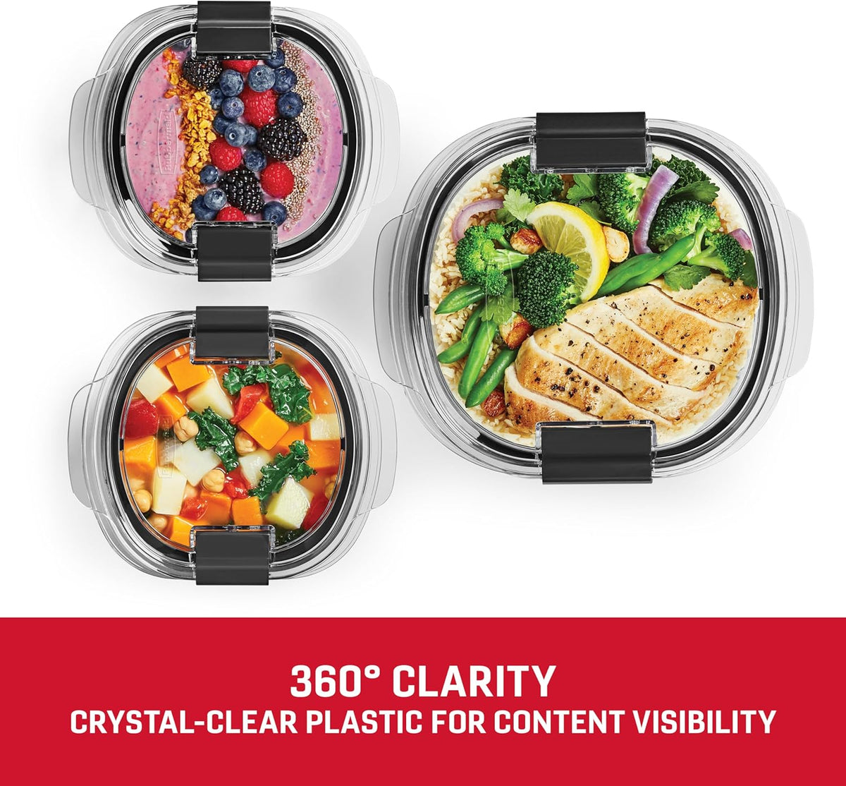 Rubbermaid Brilliance® Round Leak Proof Food Storage Containers, 6 Piece Set (Pack of 2)