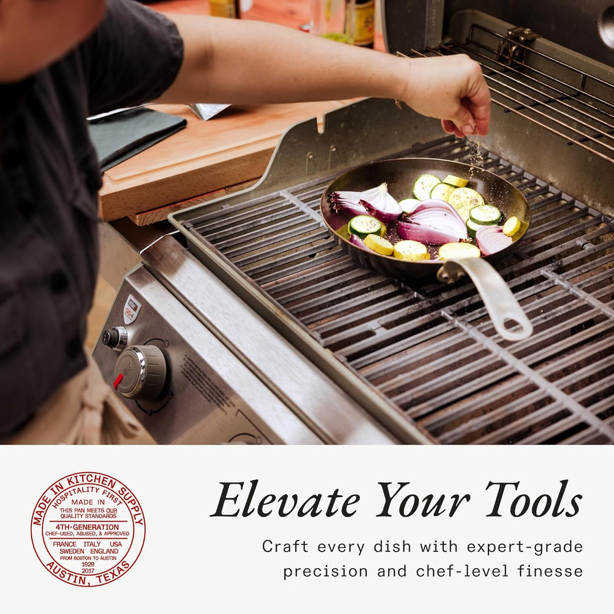 Made In Cookware - Seasoned 8" Carbon Steel Frying Pan - (Like Cast Iron, but Better) - Professional Cookware - Crafted in Sweden - Induction Compatible