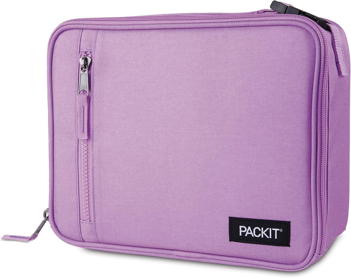 PackIt Freezable Classic Lunch Box, Lavender, Built with ECOFREEZE Technology, Fully Freezable, Collapsible, Reusable, With Zip Front Pocket and Buckle Handle, Designed for Fresh Lunch On the Go