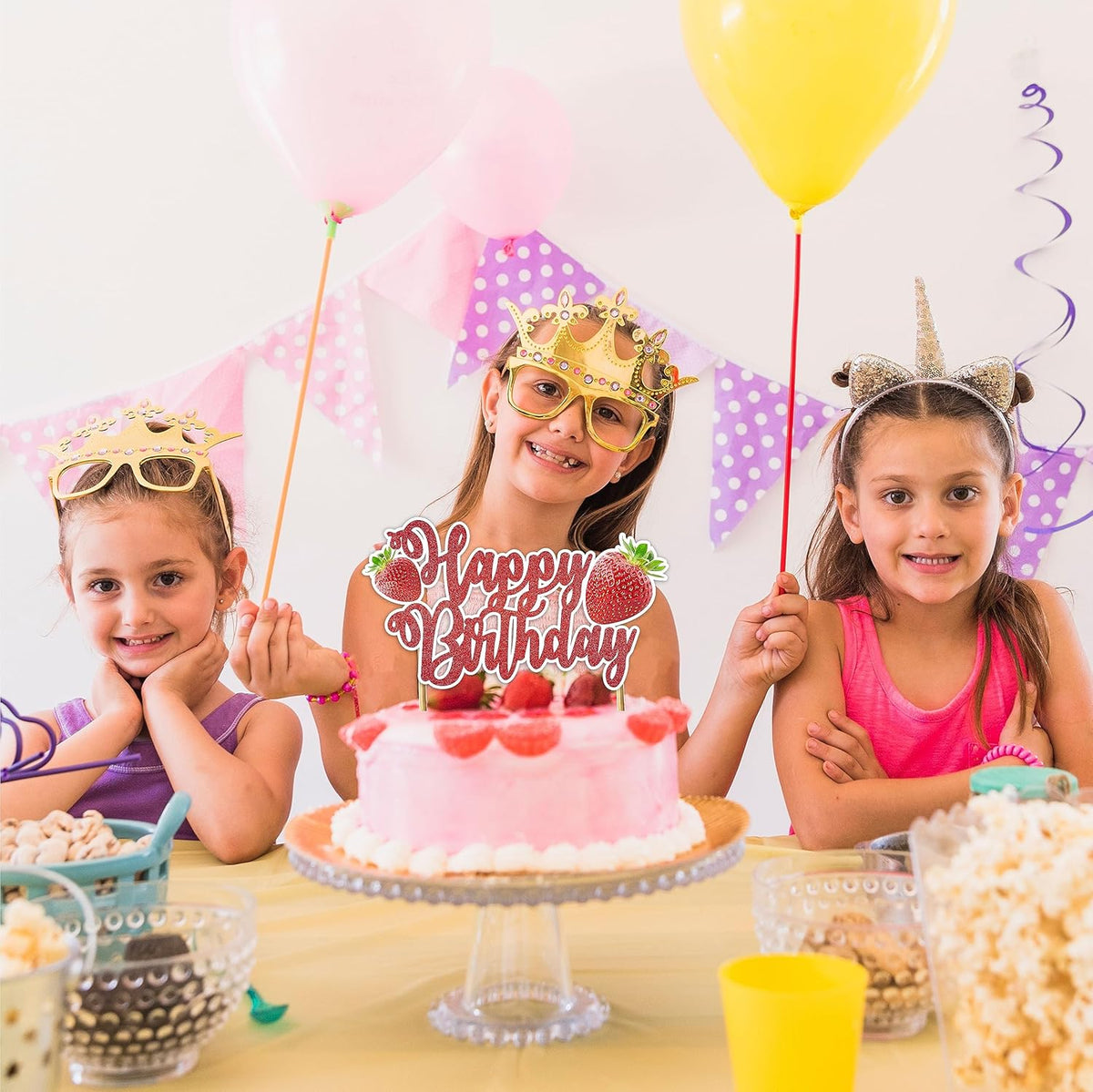 Seyal® Real Strawberry Happy Birthday Cake Topper