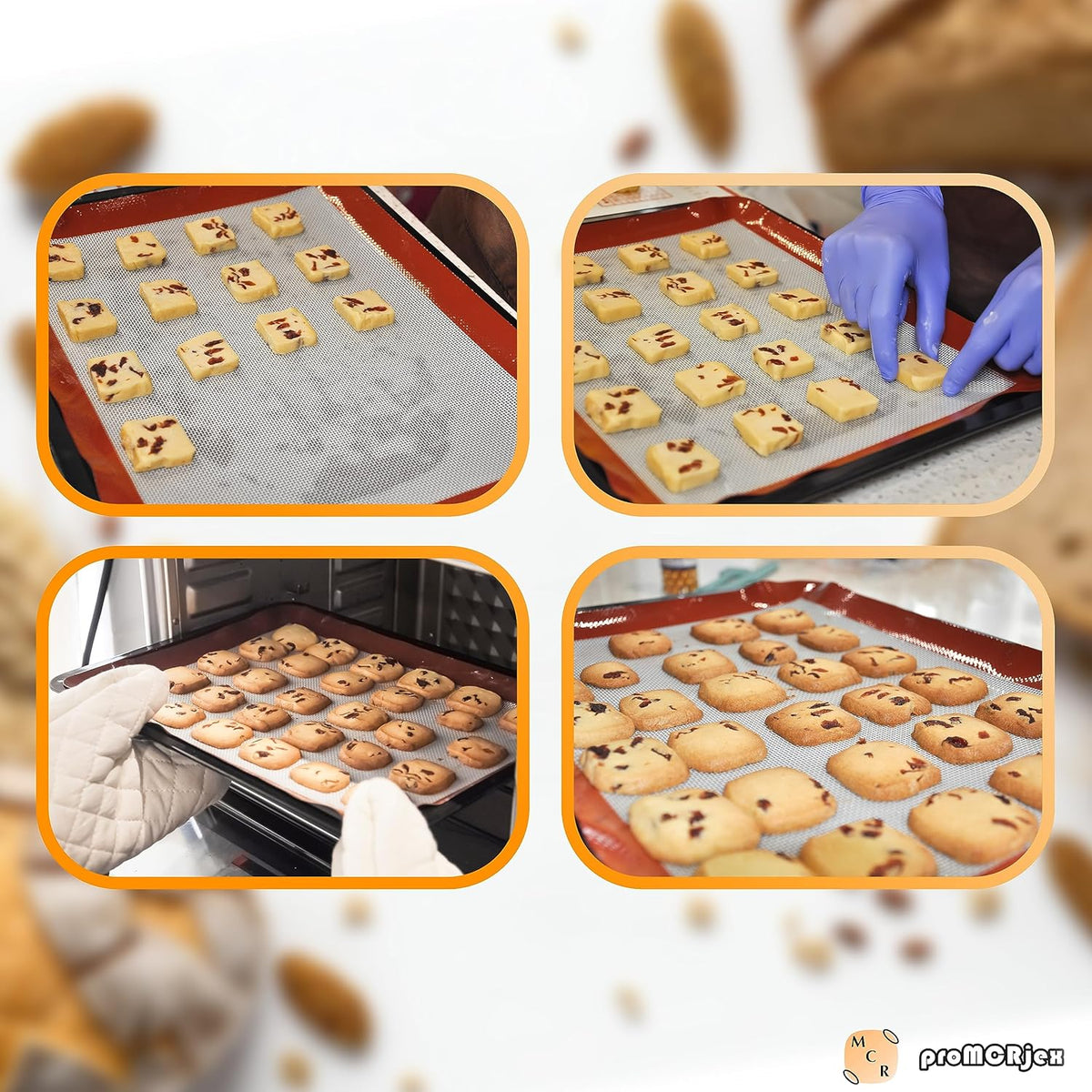 Silicone Baking Mats Half Sheet Non-Stick Cookie Sheet for Baking Silicon Baking Mat Set (12"x 16"Pack of 2)