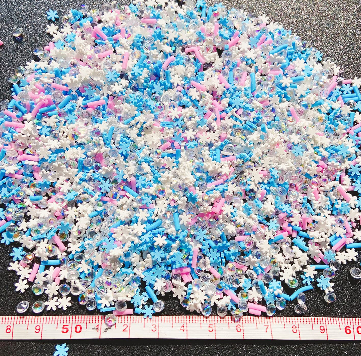 EHOPE Fake Sprinkles Fake Christmas Sprinkles Fake Candy Sprinkles Clay Sprinkles Polymer Sprinkles Polymer Clay Slices for Nail Art DIY Crafts Cake Phone(40G-Sugar granules+Snowflake-21)