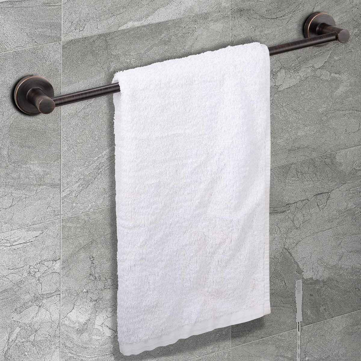 JiePai Bath Towel Bar,Stainless Steel Towel Rack Bathroom Towel Holder Wall Mount Kitchen Dish Cloth Hanger (Oil Rubbed Bronze, 24 inch)