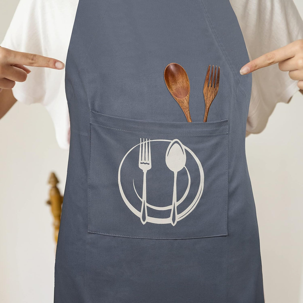 Urban Villa Unisex Apron with Printed Pockets Heavier Quality Everyday Use Over Sized 24 by 36 inches