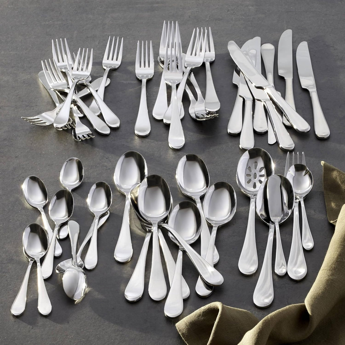 Oneida Icarus 45-Piece Flatware Set, Service for 8, Silver