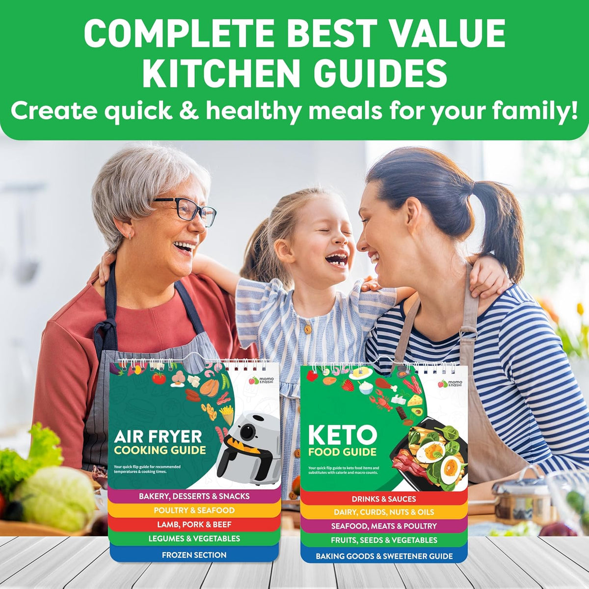 Air Fryer & Keto Cookbook Magnets - Set of 2 (7”x6”) - Air Fryer Accessories & Keto Meal Plan Cookbook - Airfryer Kitchen Accessories - Keto Foods & Keto Diet Book For Beginners - Kitchen Gadgets 2025