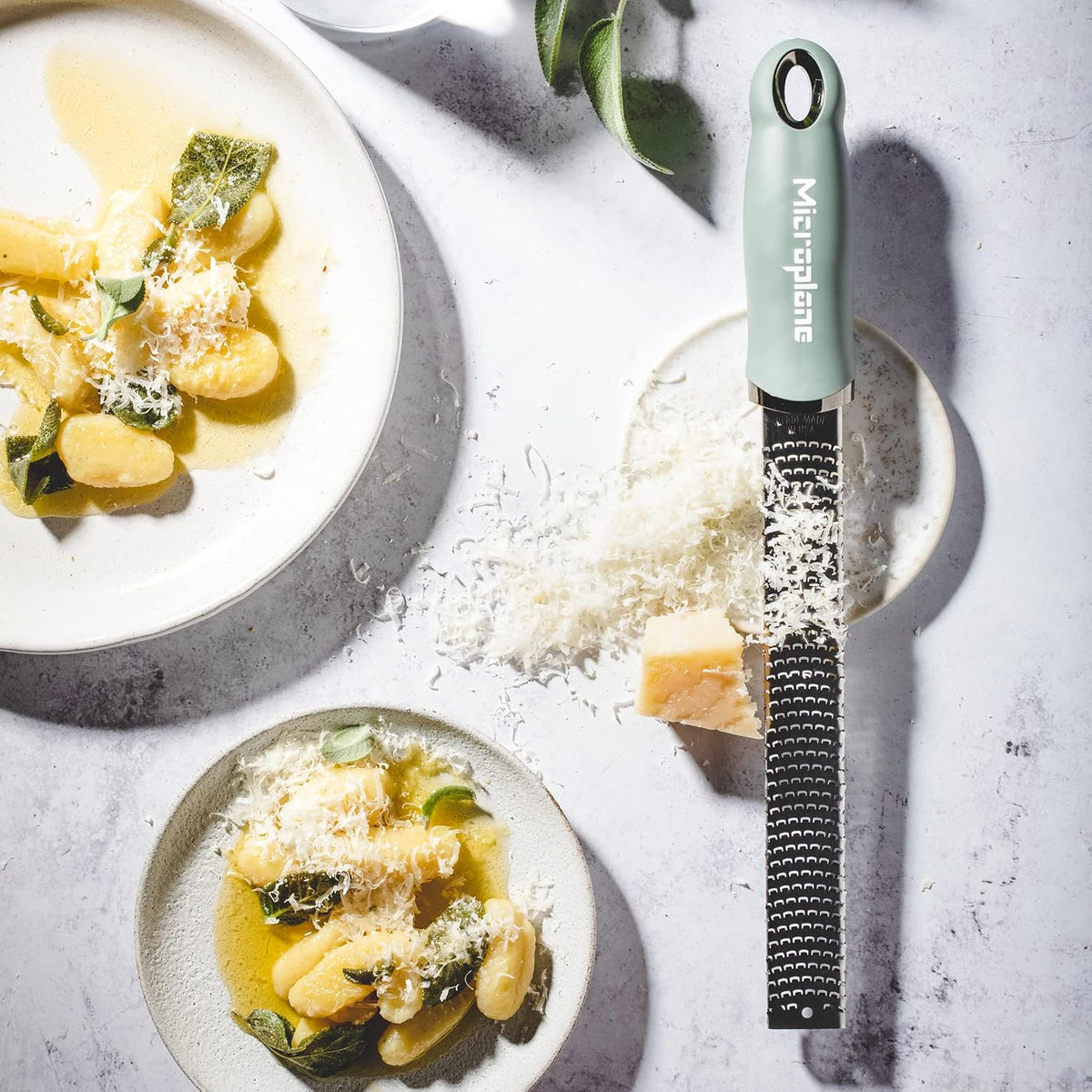 Microplane Premium Classic Zester - Eucalyptus Green | Lemon Zester tool, Hard Cheese & Vegetable Grater | For Citrus, Parmesan Cheese, Garlic, Ginger, Nutmeg | Fine Stainless Steel Blade, Made in USA