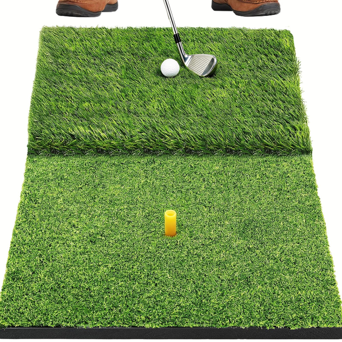 COSPORTIC Foldable Golf Hitting Mat for Chipping & Swing Practice,16"x24" Large Practice Area, Rough & Fairway Training, 11mm Shock-Absorbing EVA Padding, Portable for Home/Office/Indoor/Outdoor Use