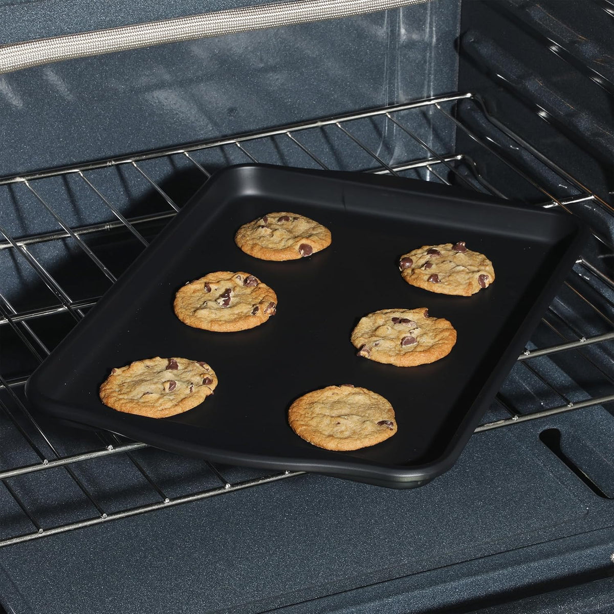 Oster Teston 15 x 10 Inch Nonstick Carbon Steel Cookie Baking Sheet - Matte Black