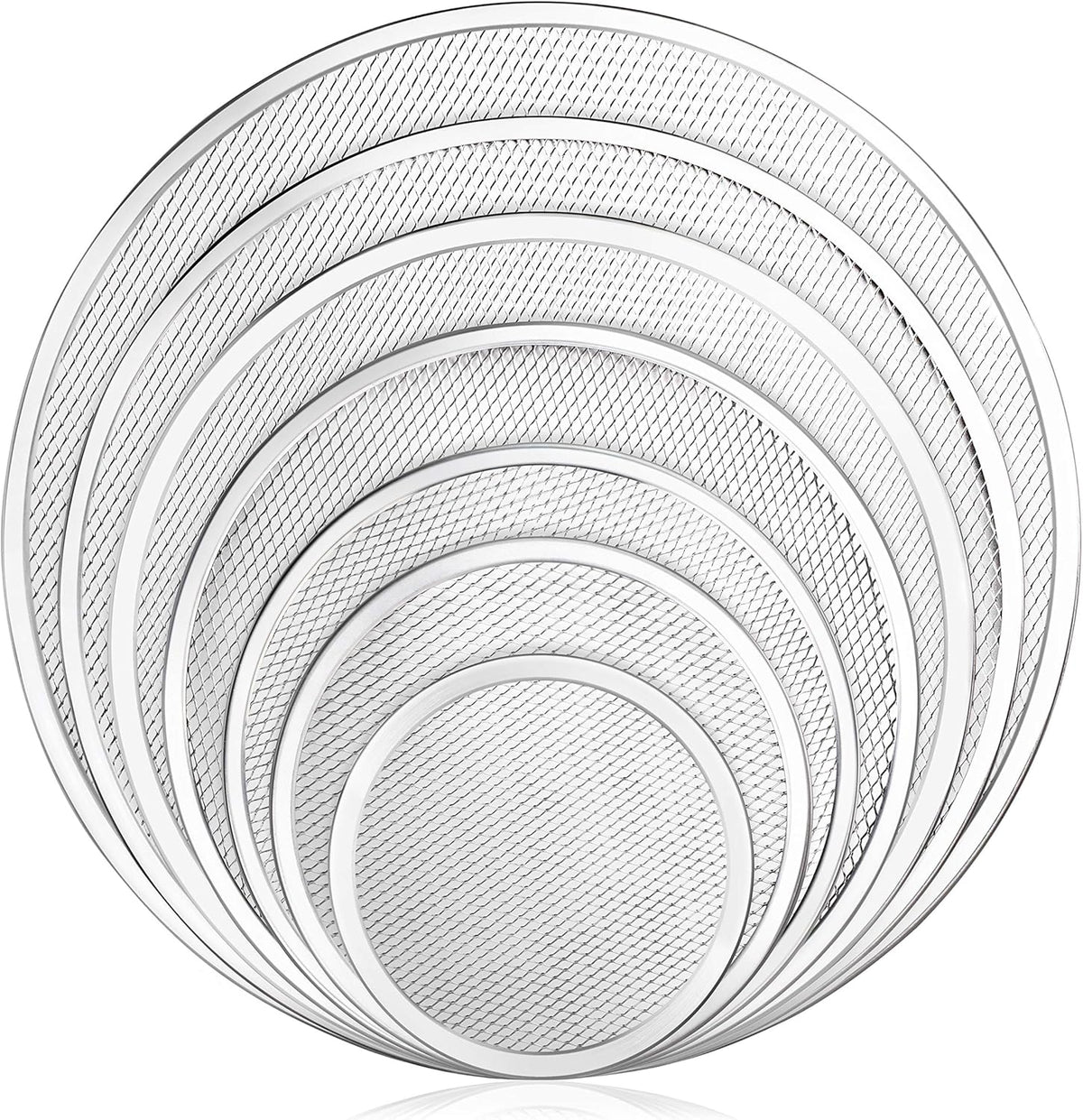 New Star Foodservice Restaurant-Grade Aluminum Pizza Baking Screen, Seamless (14-Inch (Pack of 6))