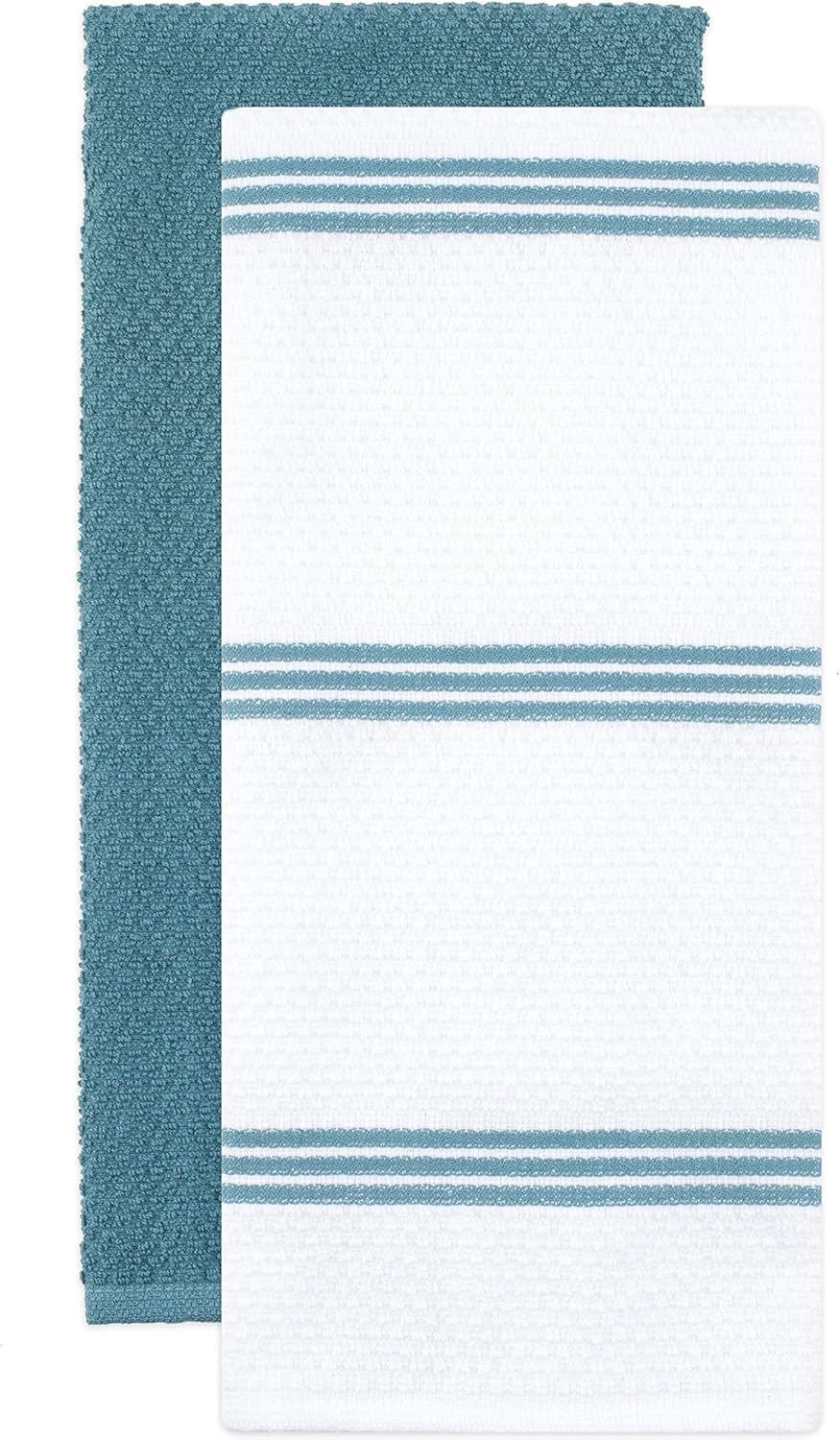 Sticky Toffee 9-Piece Kitchen Set – Blue 100% Cotton Terry Dish Towels, Dishcloths, Oven Mitts, and Pot Holders with Non-Slip Silicone, Oeko-Tex Certified