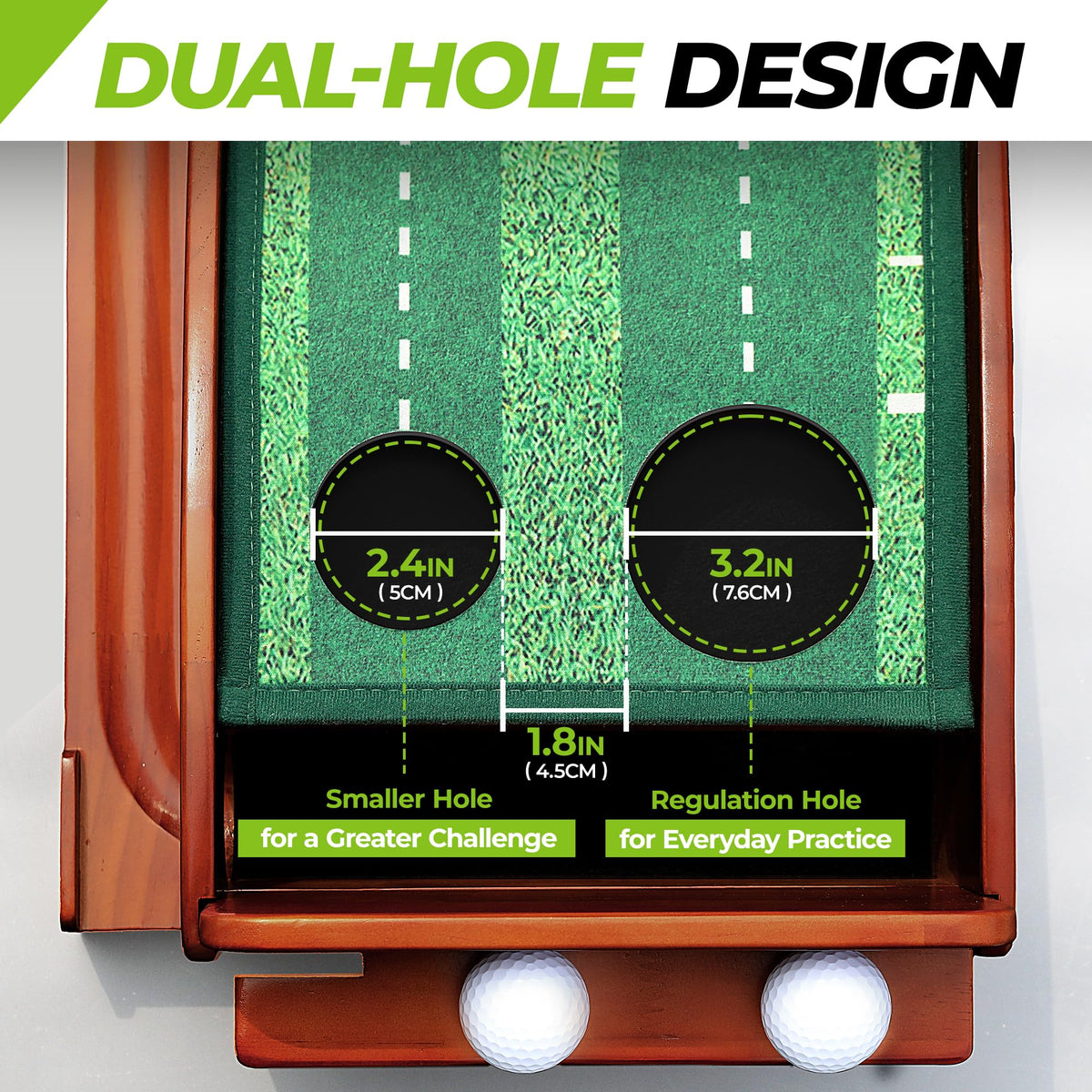 Golfguru 9.8FT Putting Green Mat, Automatic Ball Return Track & Mirror