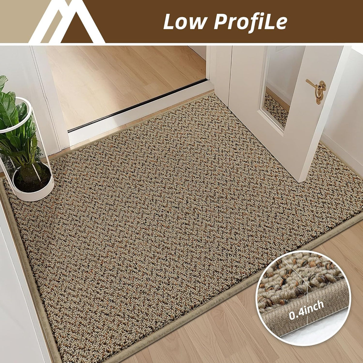 COSY HOMEER-Door-Mat 20" x 32" Non Slip Absorbent Entryway Rugs Dirt Trapper Doormats Washable Entrance Mats Low Pile Welcome Floor Mat for Front Back Door and Entry Mats,Taupe