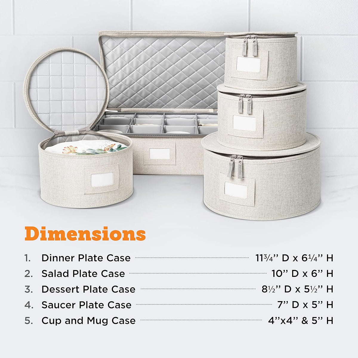 storageLAB China Storage Containers, Containers for Organizing, Hard Shell Case, Felt Plate Dividers, Moving Supplies, Storage Box, Wine, Dishes, Glasses Storage, Charger Plates Storage Containers