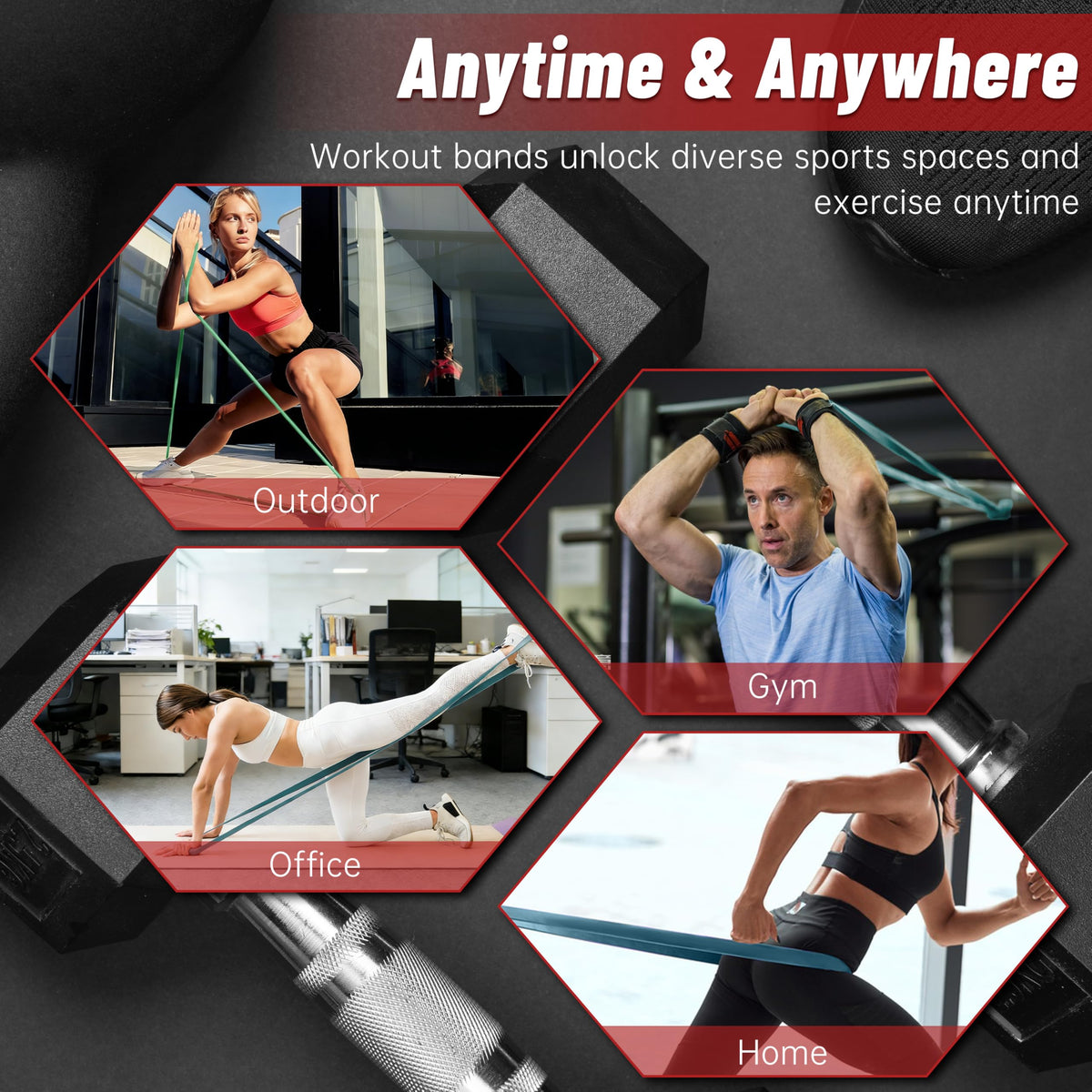 5-85 LBS Resistance Bands, Pull Up Assistance Bands for Working Out