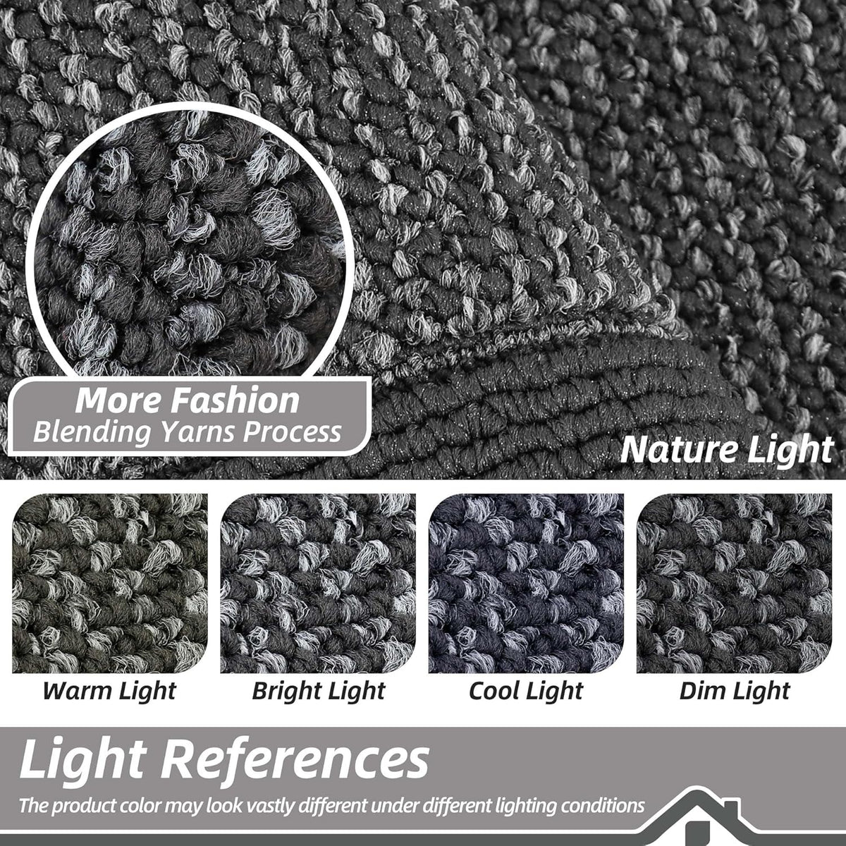 BEQHAUSE Indoor Door Mat 32" x 48", Dirt Trapper Door Mats Non-Slip Entryway Rugs Washable, Resist Dirt Absorbent Welcome Mat, Low Profile Floor Mats for Front Back Door and Entryway, Charcoal
