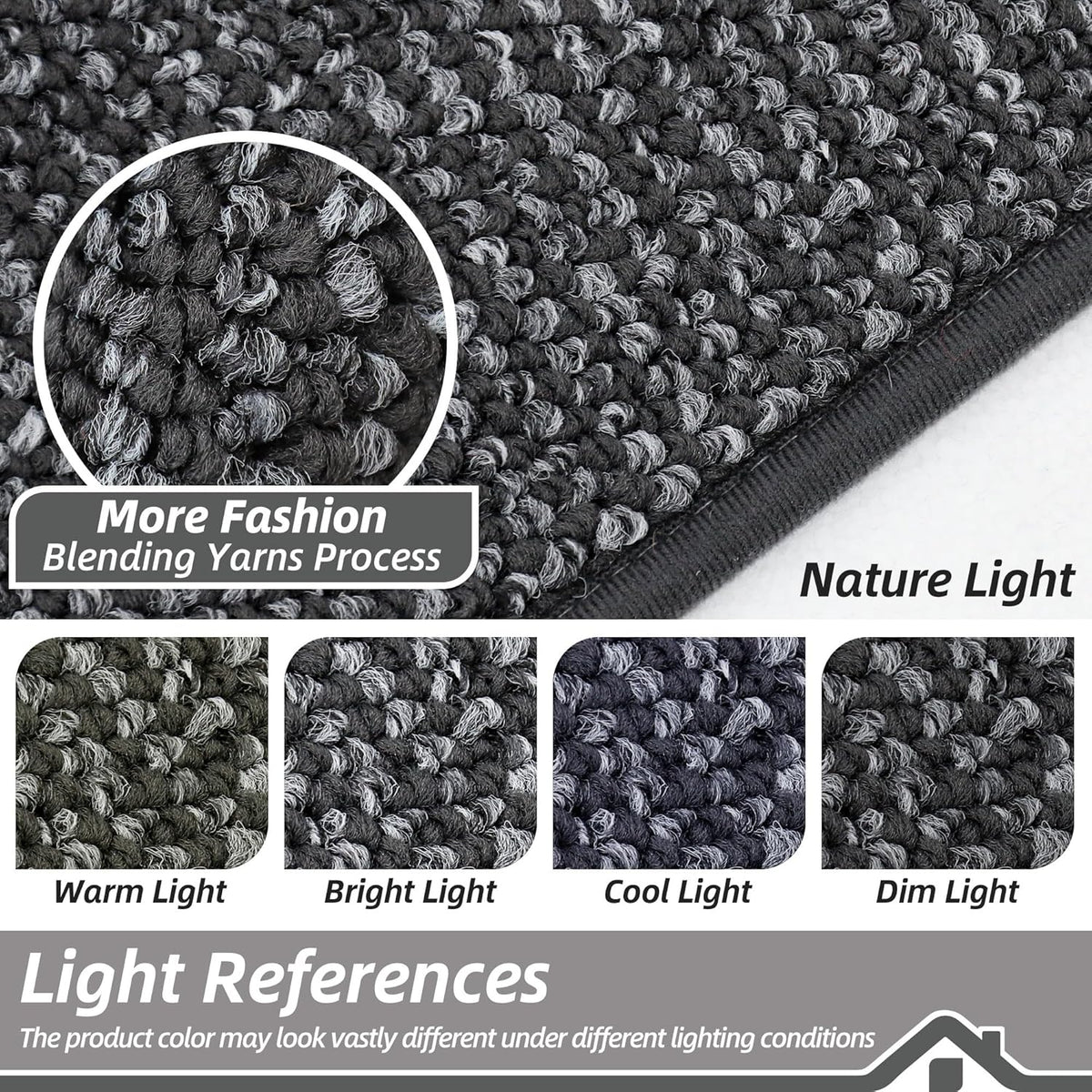 BEQHAUSE Kitchen Rugs 20"x32", Non-Slip Kitchen Mats for Floor, Super Absorbent and Stain Resistant Kitchen Rugs, Machine Washable Rugs for Kitchen, Hallway, Laundry & Sink, Charcoal