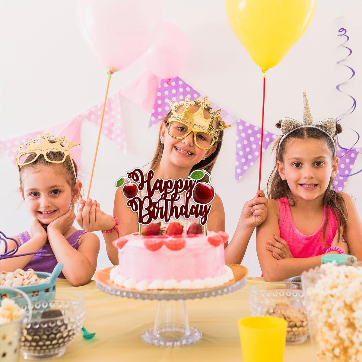Seyal® Cherry Happy Birthday Cake Topper