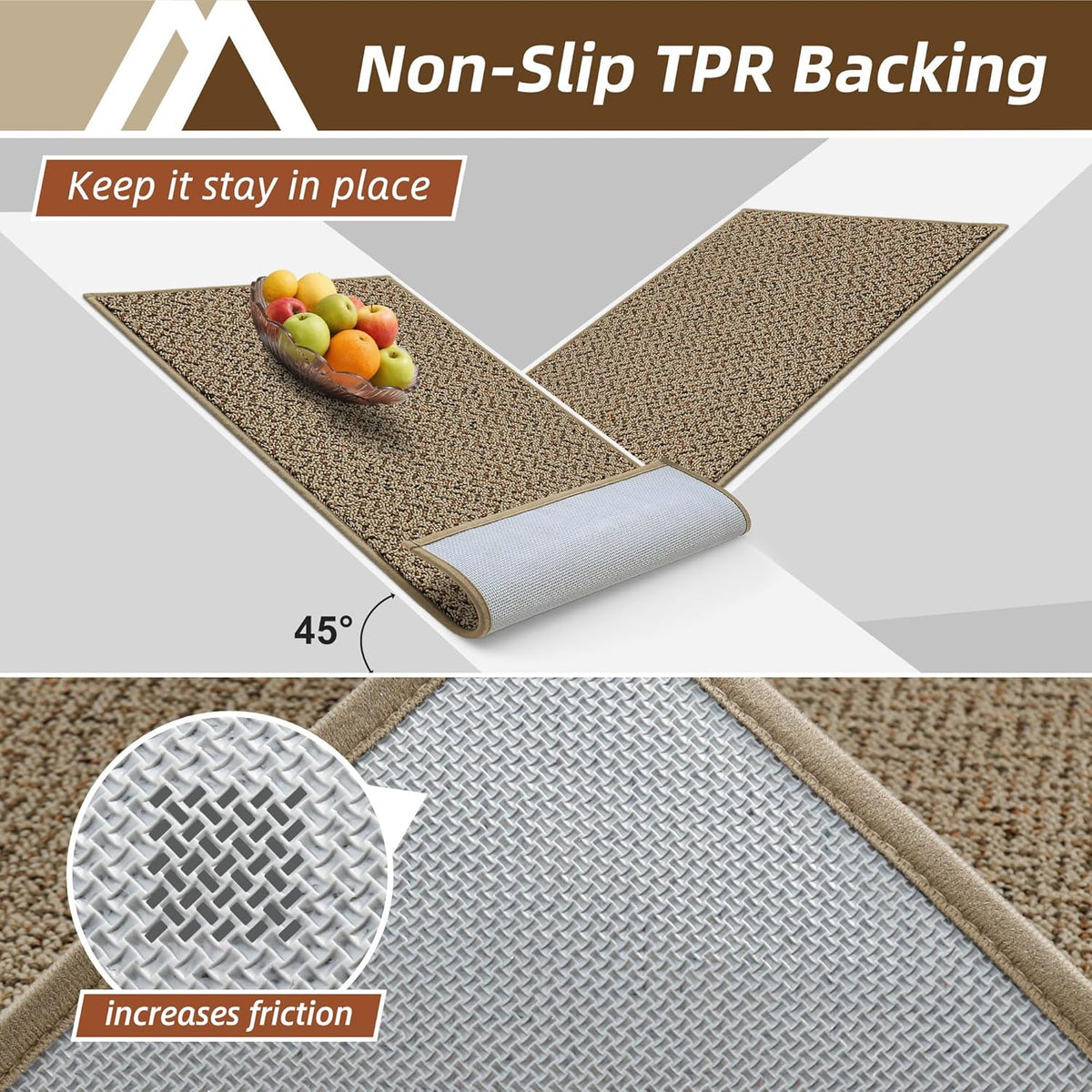 COSY HOMEER-Door-Mat 36"x60" Non Slip Absorbent Entryway Rugs Dirt Trapper Doormats Washable Entrance Mats Low Pile Welcome Floor Mat for Front Back Door and Entry Mats,Taupe