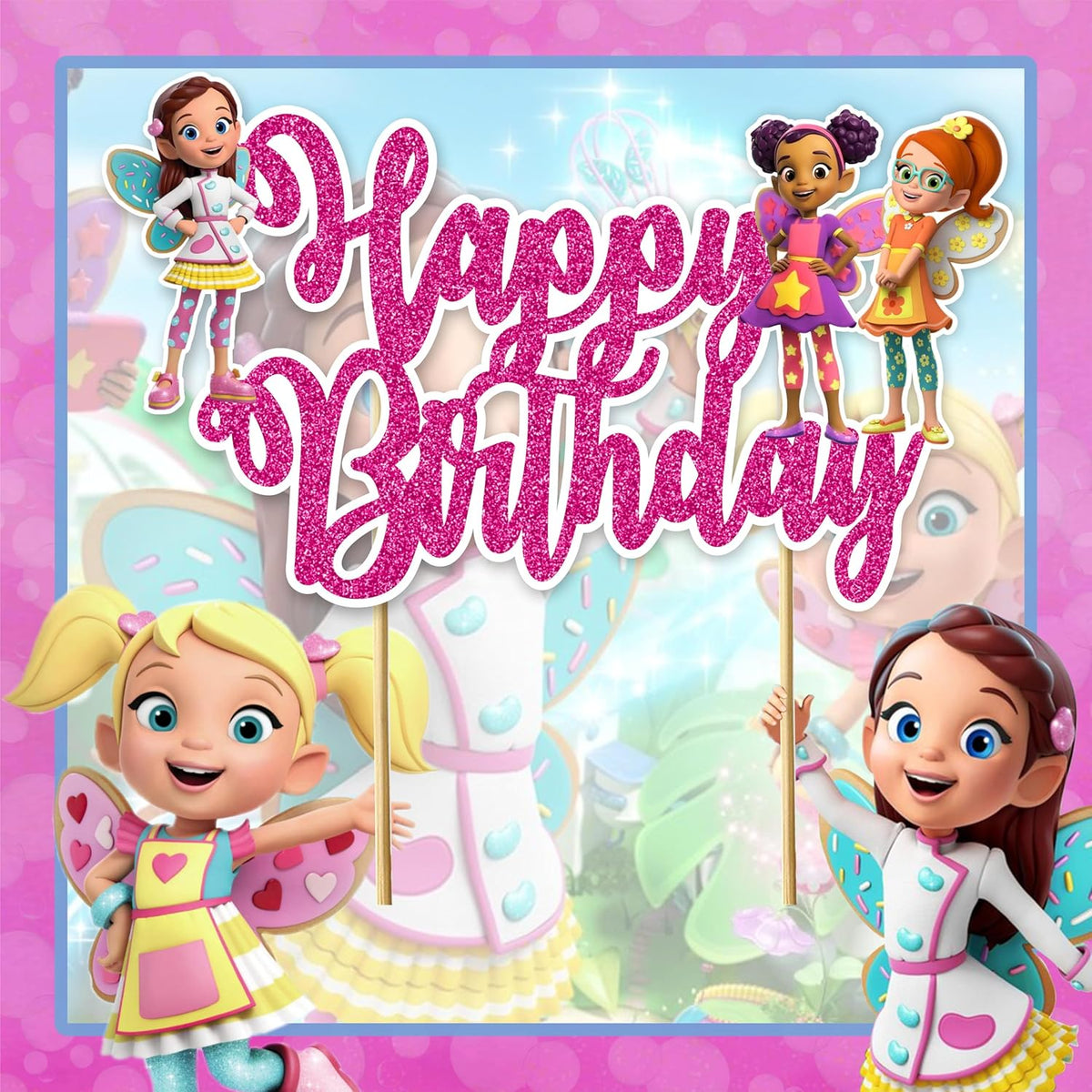 Seyal® Buterbean Cafe Happy Birthday Cake Topper