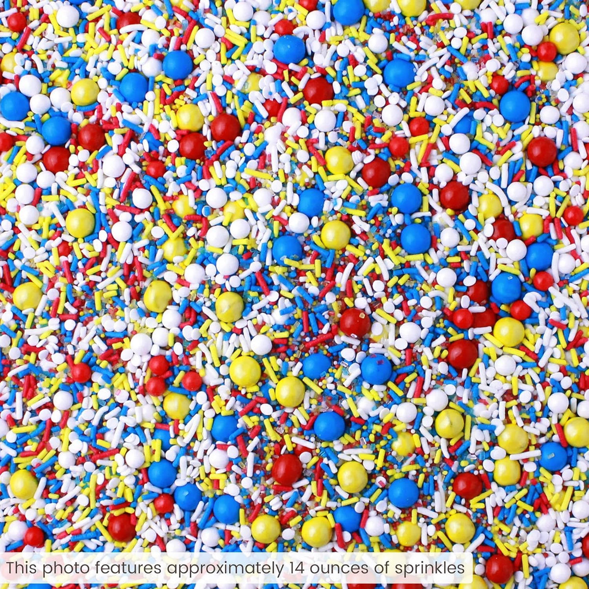 Sprinkle Pop Crash! Boom! Pow! Sprinkle Mix| Red Yellow Blue White Sprinkles| Superhero Cartoon Comic Book Themed Birthday Sprinkles Made in USA for Decorating Cupcakes Cakes Cookies Ice Cream, 2oz