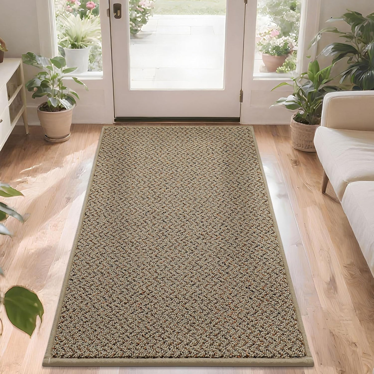 COSY HOMEER-Door-Mat 36"x60" Non Slip Absorbent Entryway Rugs Dirt Trapper Doormats Washable Entrance Mats Low Pile Welcome Floor Mat for Front Back Door and Entry Mats,Taupe