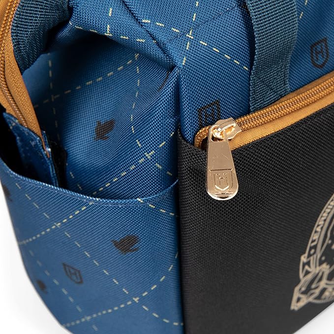 PICNIC TIME Harry Potter Ravenclaw On The Go Lunch Cooler, Soft Cooler Lunch Box, Insulated Lunch Bag, (Black with Blue Accents), 10 x 6 x 10.5