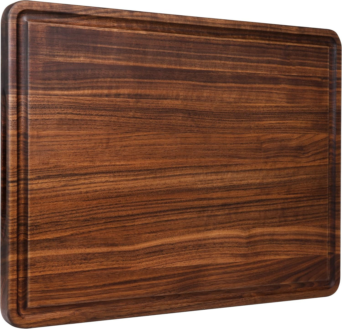 AZRHOM XL Large Walnut Wood Cutting Board for Kitchen 20x15 (Gift Box) with Juice Groove Handles Non-slip Mats Thick Reversible Butcher Block Chopping Board