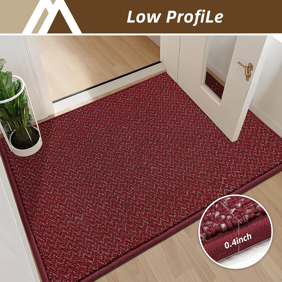 COSY HOMEER-Door-Mat 32"x48" Non Slip Absorbent Entryway Rugs Dirt Trapper Doormats Washable Entrance Mats Low Pile Welcome Floor Mat for Front Back Door and Entry Mats,Red